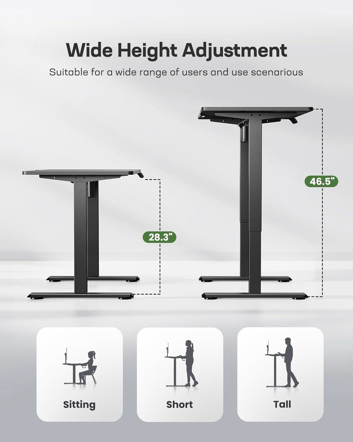 Electric Adjustable Standing Desk 48x24 With Memory Presets