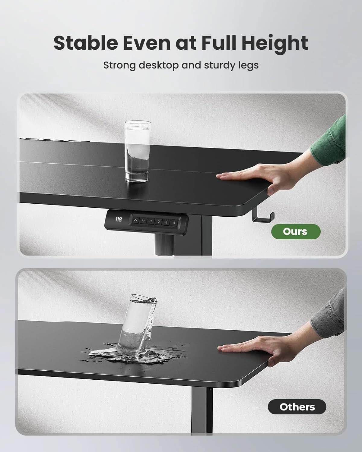 Electric Adjustable Standing Desk 48x24 With Memory Presets