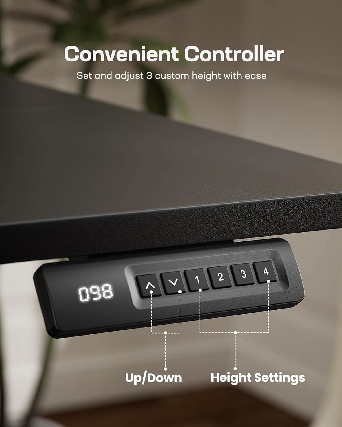 Electric Adjustable Standing Desk 48x24 With Memory Presets