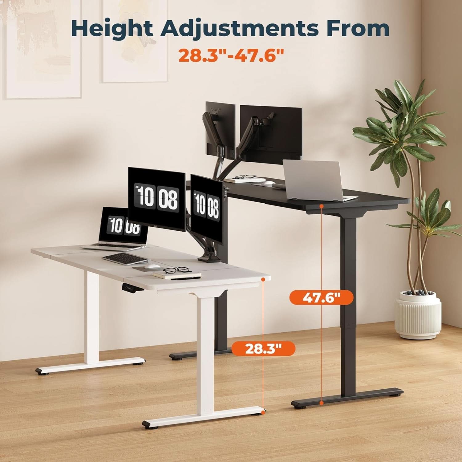 Electric Dual Motor Standing Desk with Adjustable Height