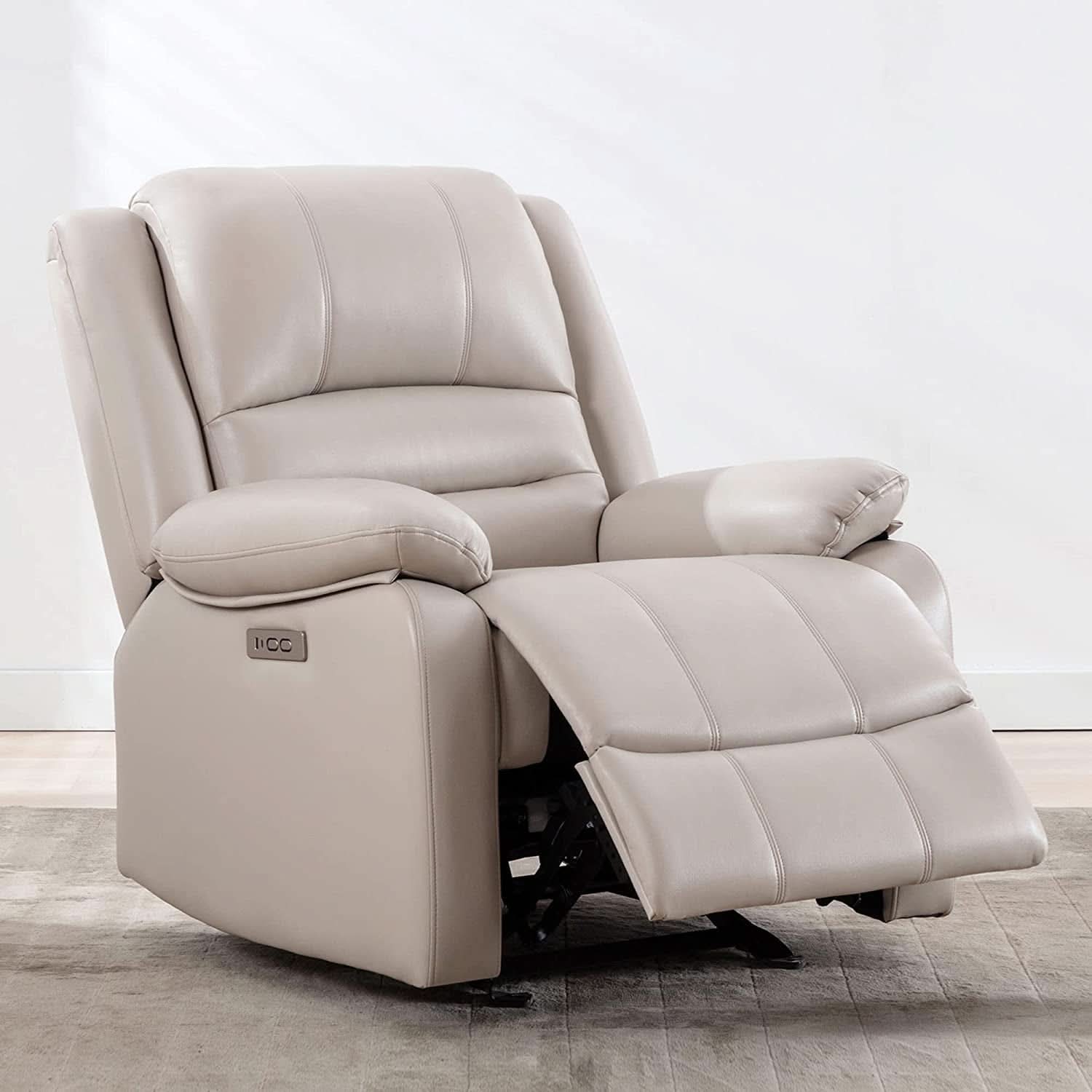Electric Glider Recliner Chair With Power Recline Cream