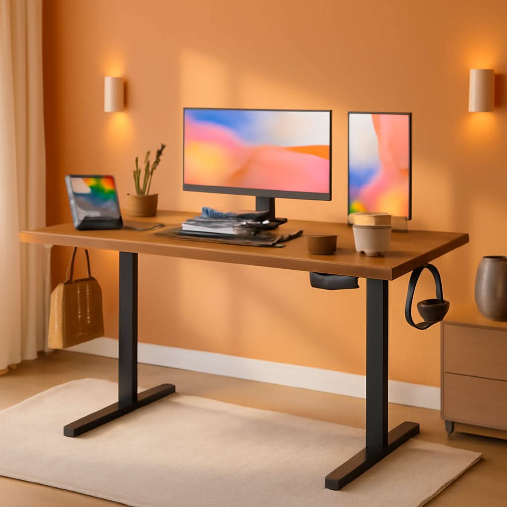 Electric Height Adjustable Desk 48x24 With Phone Holder