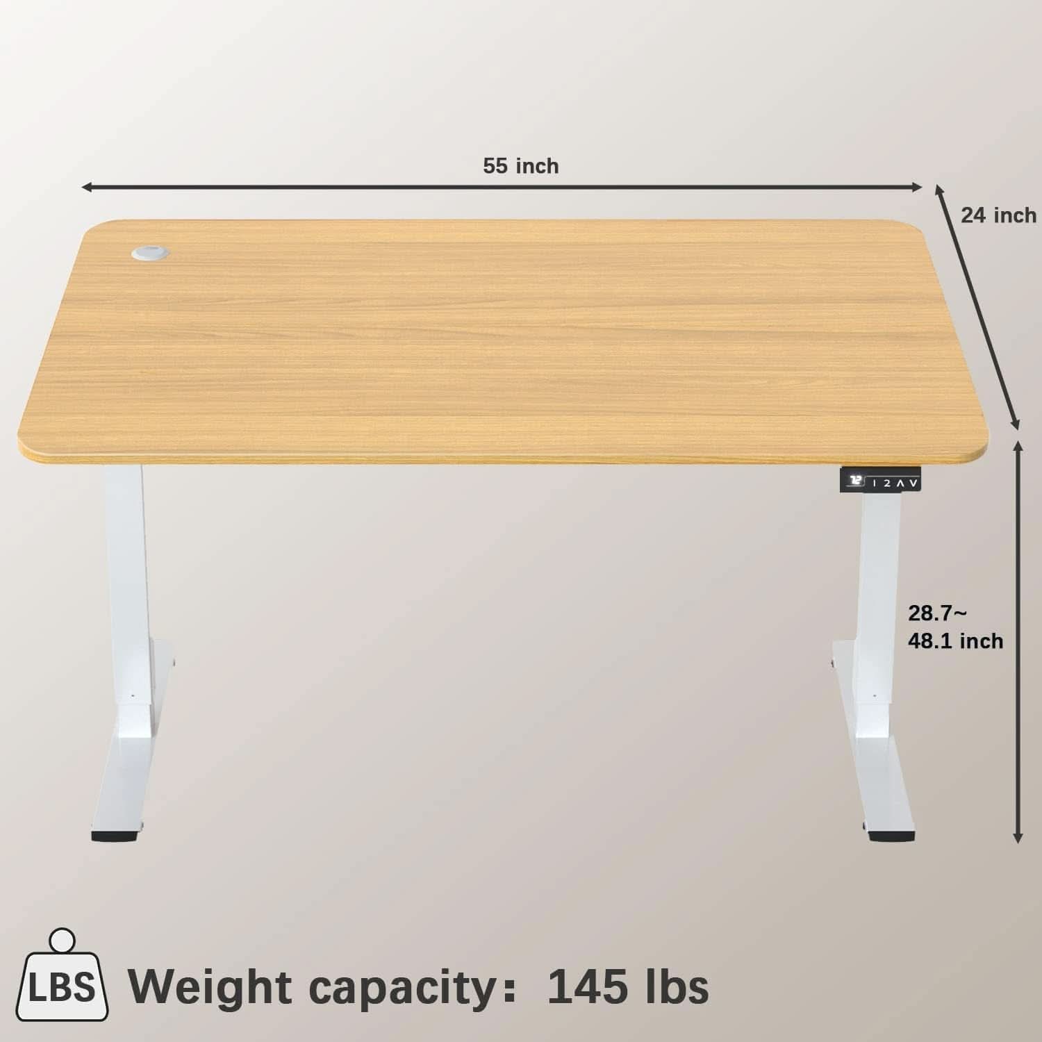 Electric Height Adjustable Desk 55 X 24 Memory Preset