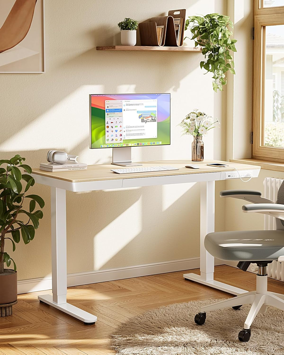 Electric Height Adjustable Standing Desk 48 By 24 Inches