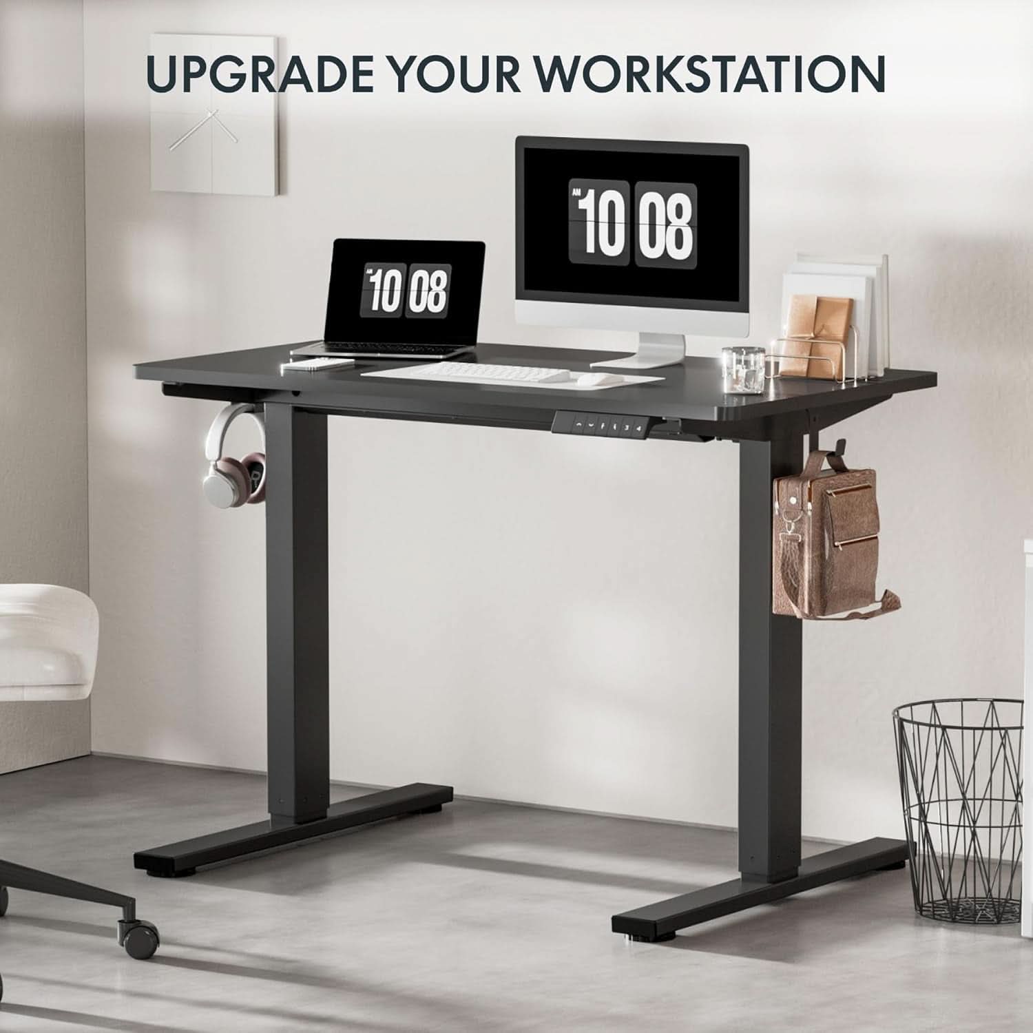 Electric Height Adjustable Standing Desk 48 X 24 Black