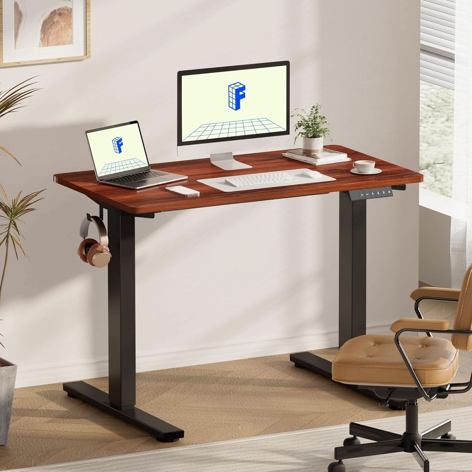 Electric Height Adjustable Standing Desk 48x24 Home Office