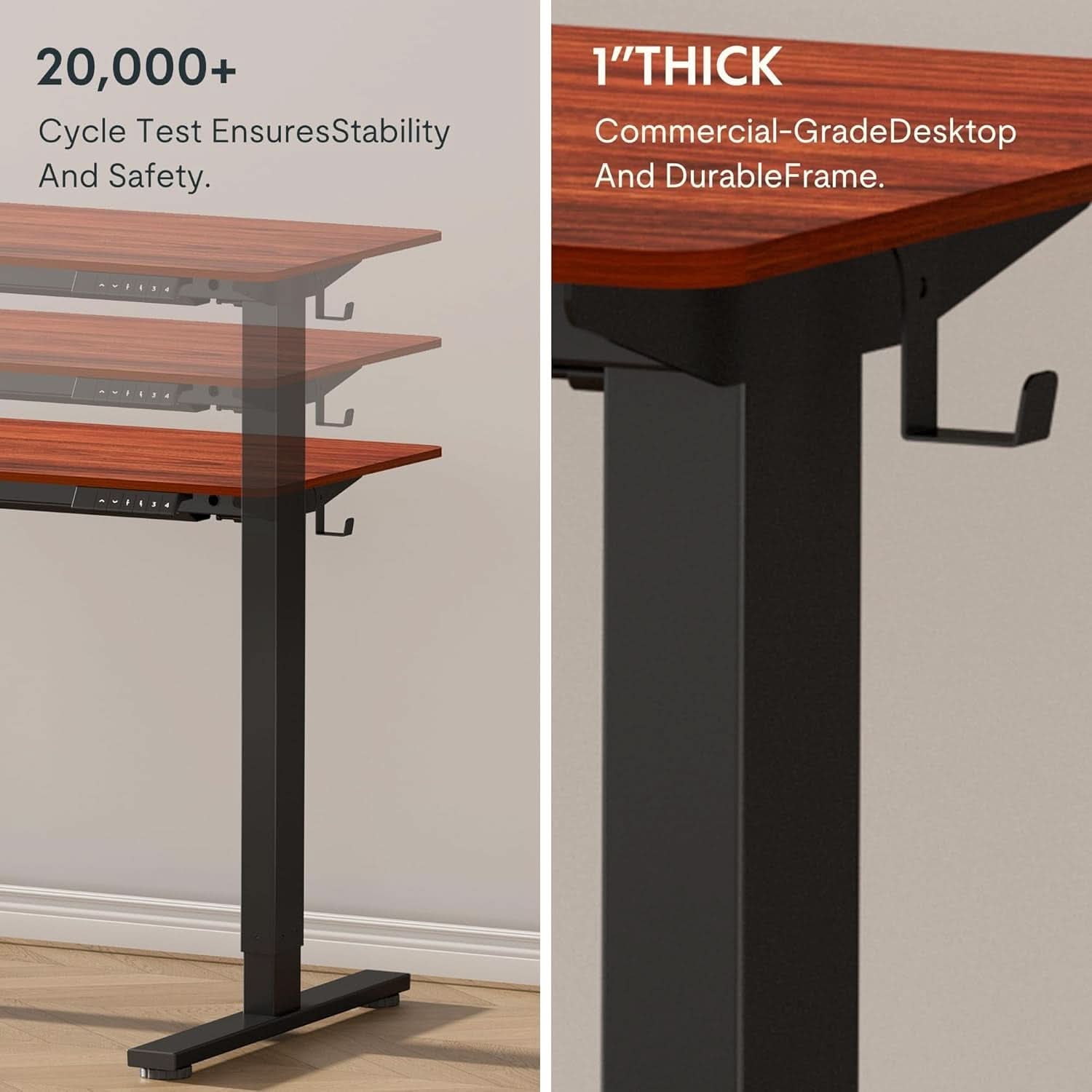 Electric Height Adjustable Standing Desk 48x24 Home Office