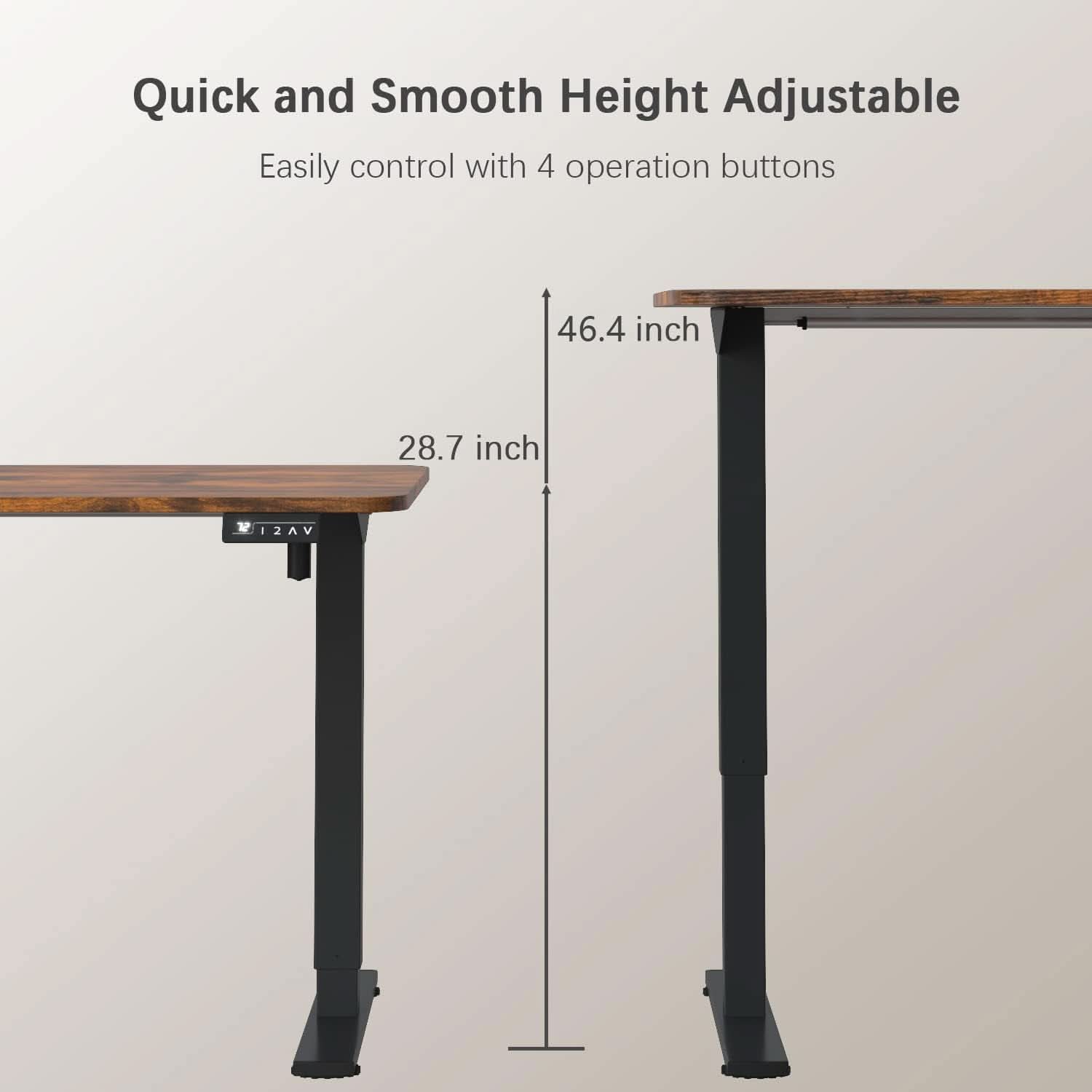 Electric Height Adjustable Standing Desk 55 X 24 Inch With Memory Presets