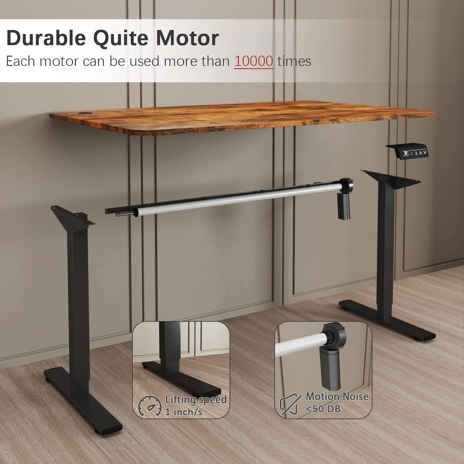 Electric Height Adjustable Standing Desk 55 X 24 Inch With Memory Presets