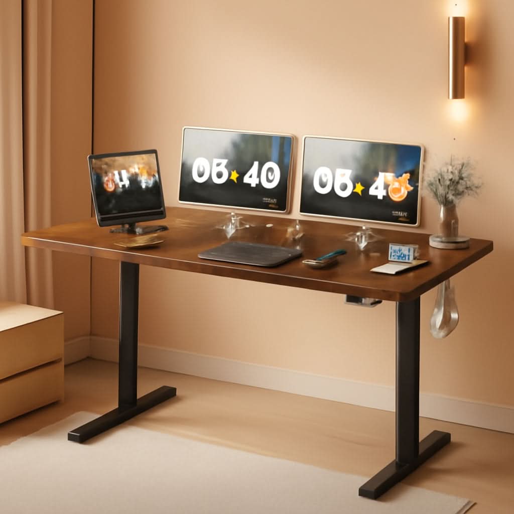 Electric Height Adjustable Standing Desk 55 X 24 Inch With Memory Presets