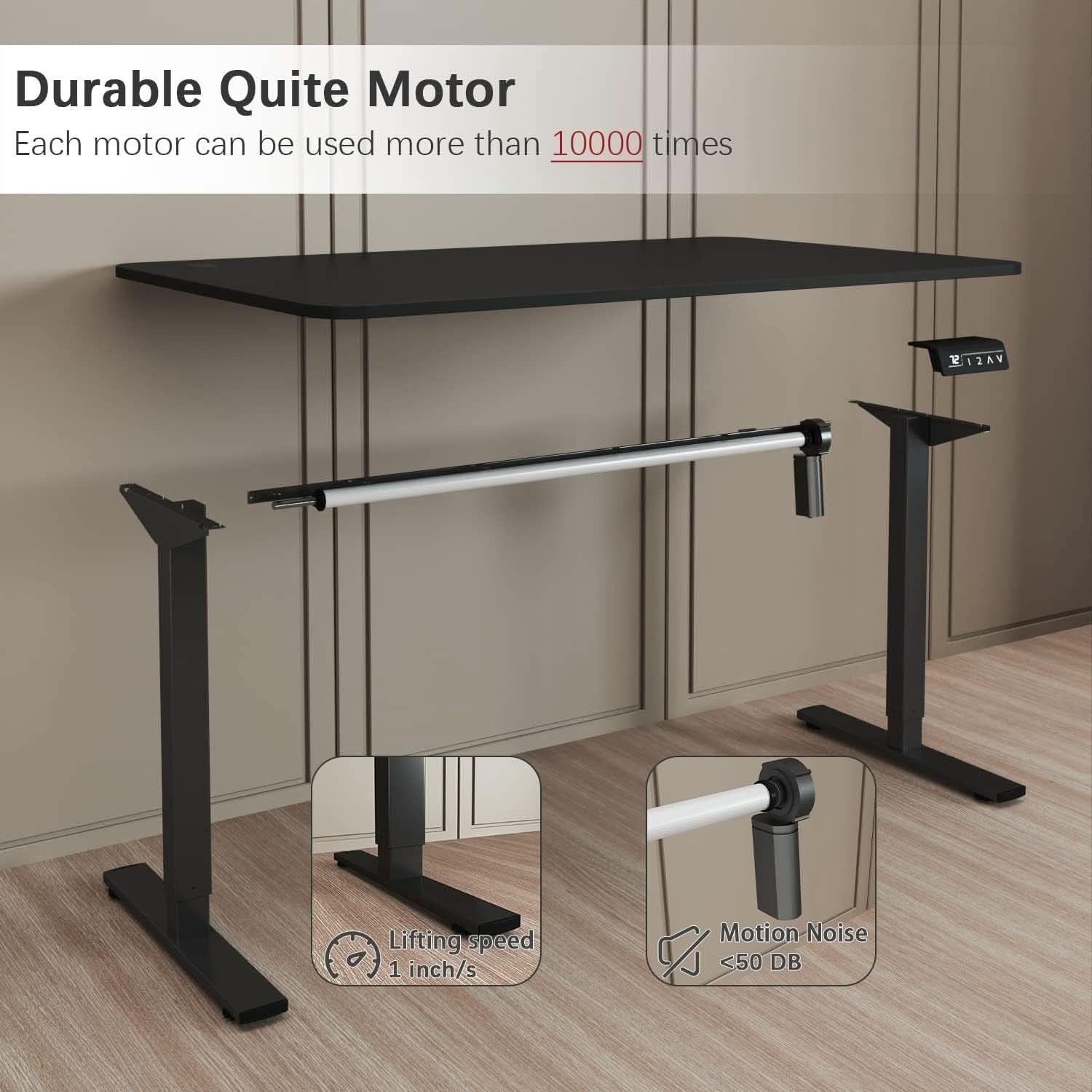 Electric Height Adjustable Standing Desk 55 X 24 Inches