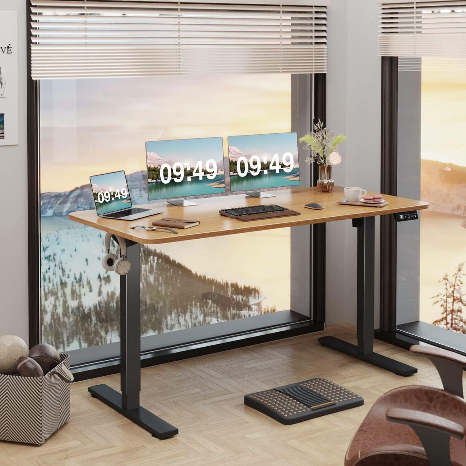 Electric Height Adjustable Standing Desk 55x24 Memory Preset