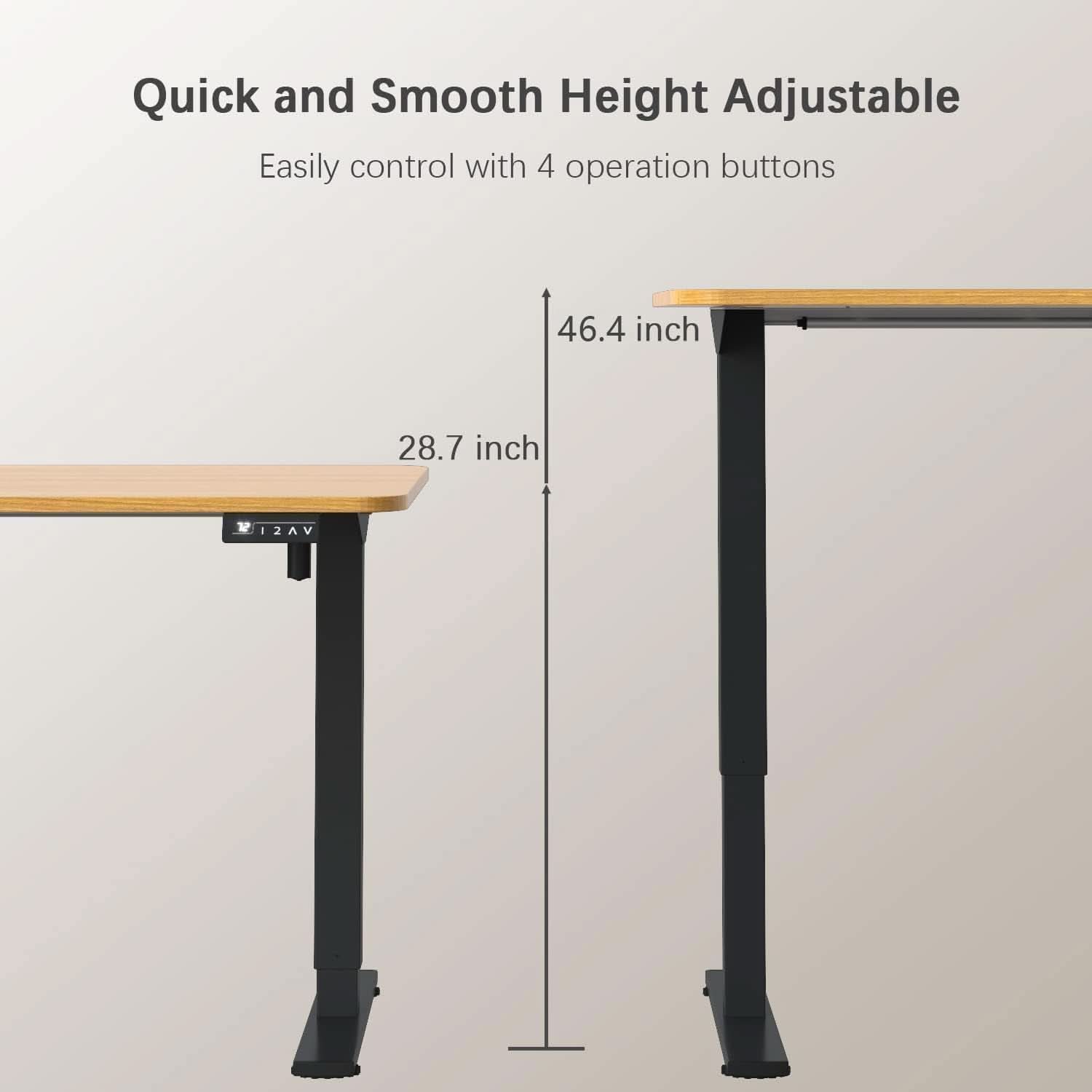 Electric Height Adjustable Standing Desk 55x24 Memory Preset