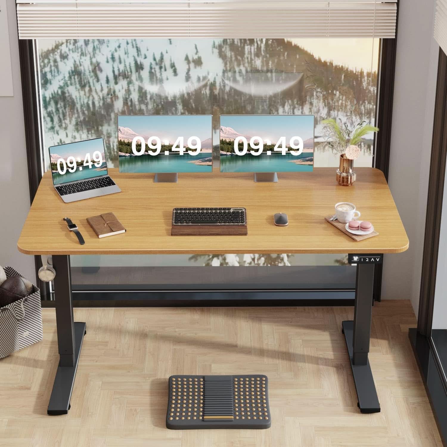 Electric Height Adjustable Standing Desk 55x24 Memory Preset