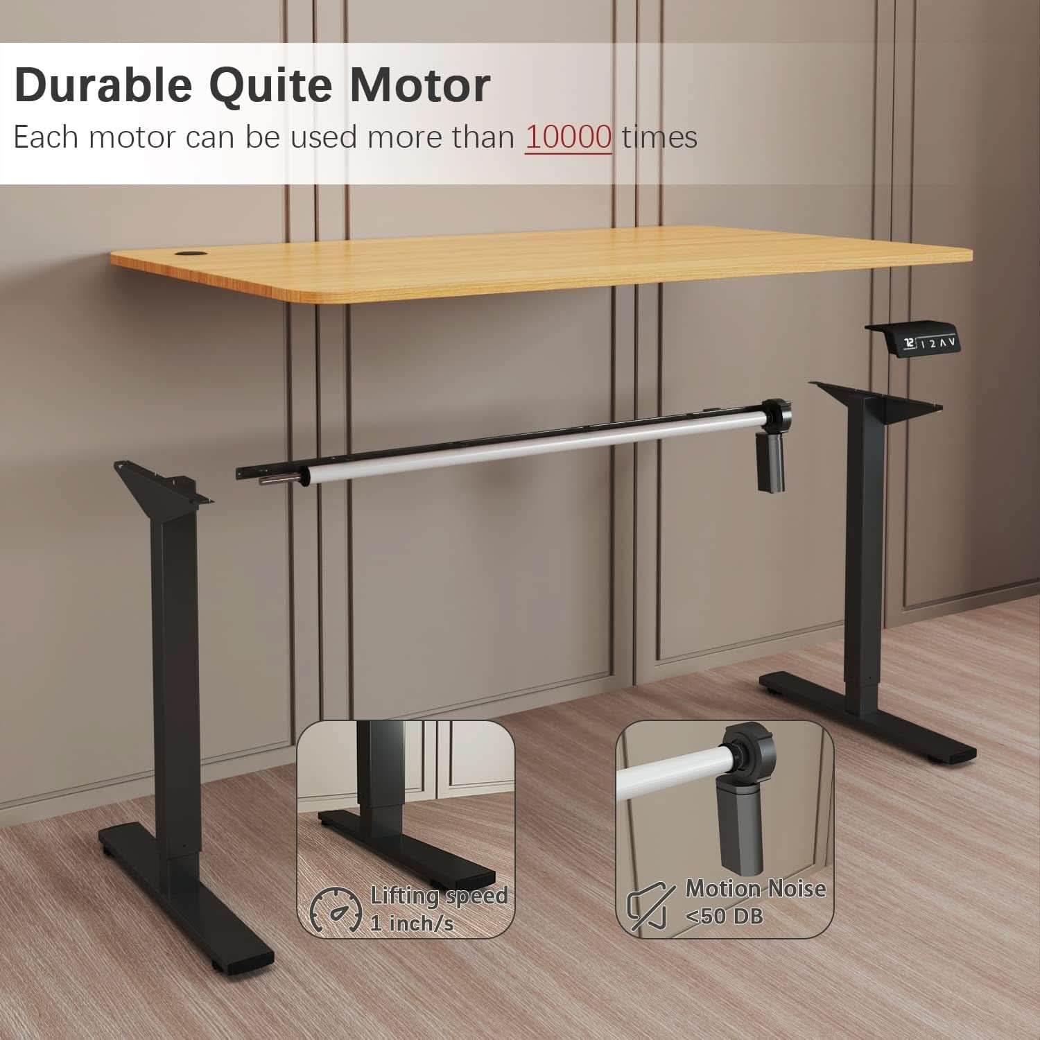 Electric Height Adjustable Standing Desk 55x24 Memory Preset