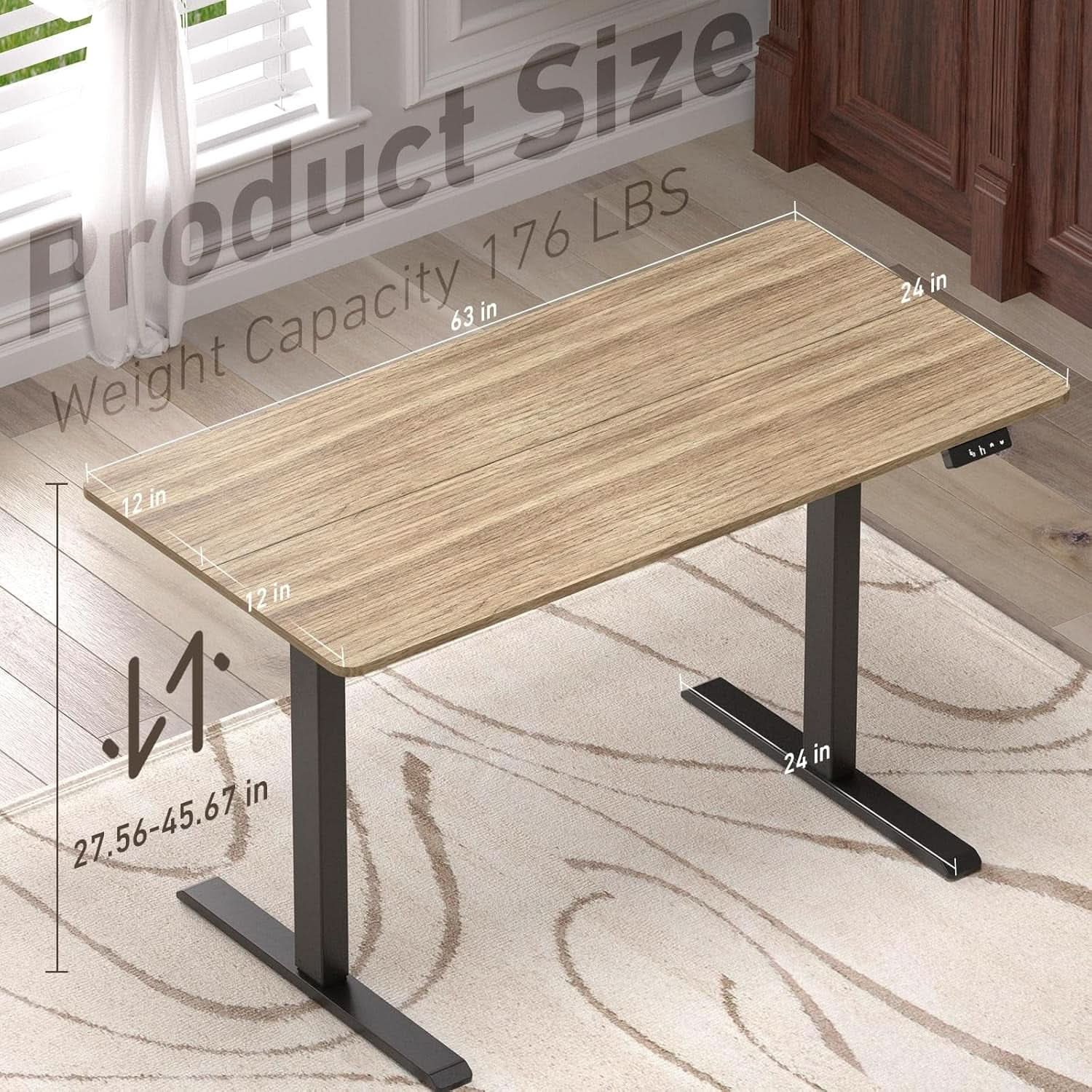 Electric Height Adjustable Standing Desk with Wheels