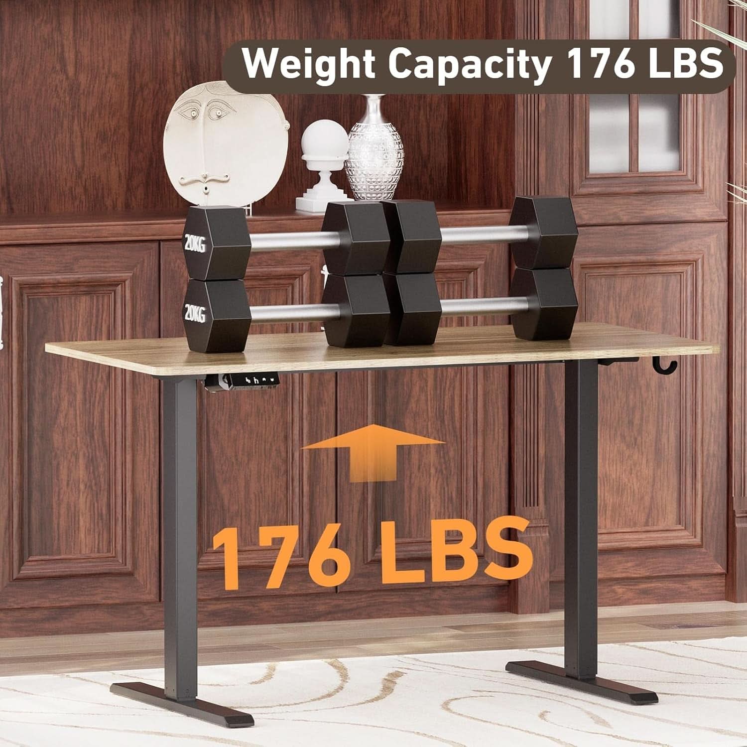 Electric Height Adjustable Standing Desk with Wheels