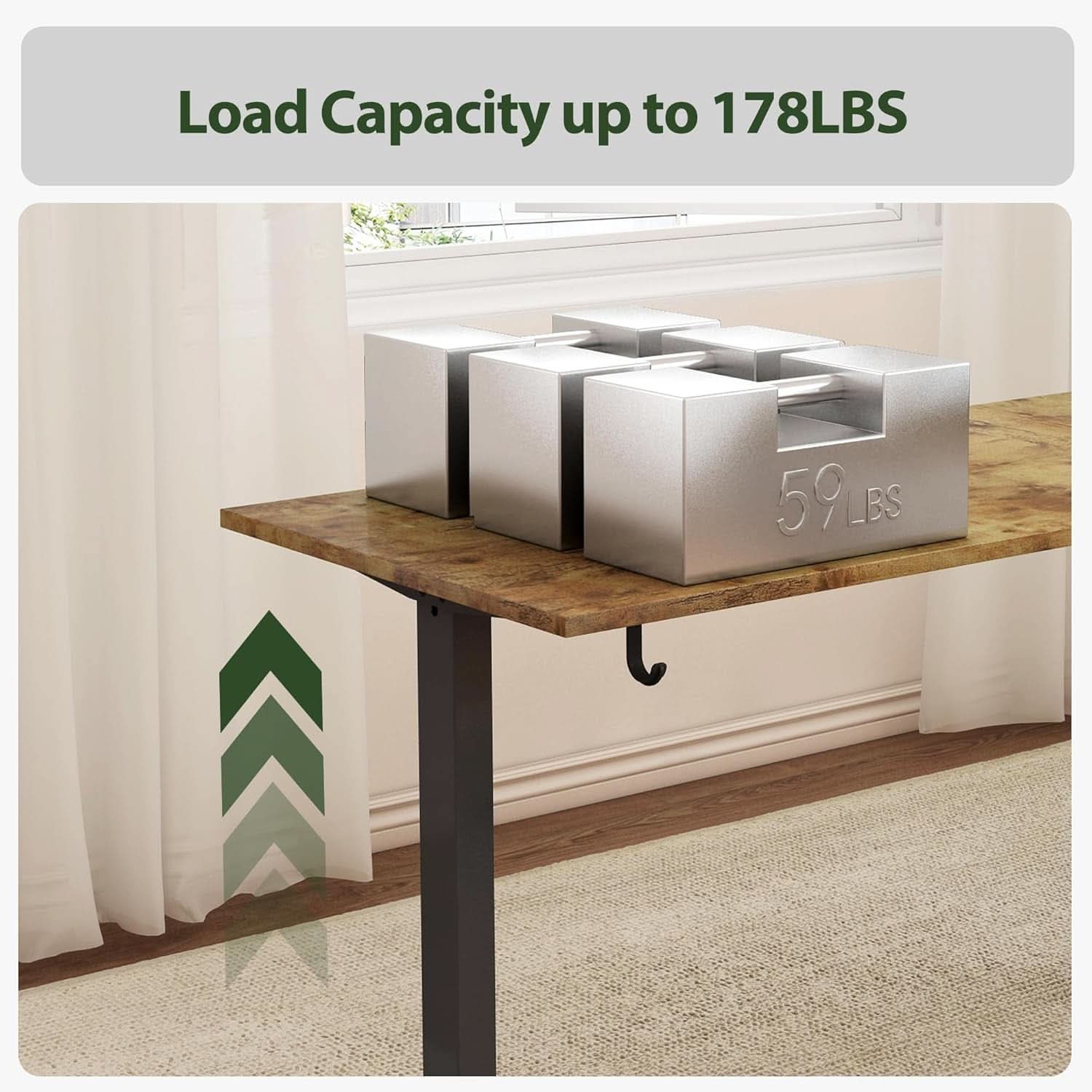 Electric L-Shaped Standing Desk 63 By 55 Inch Rustic Brown