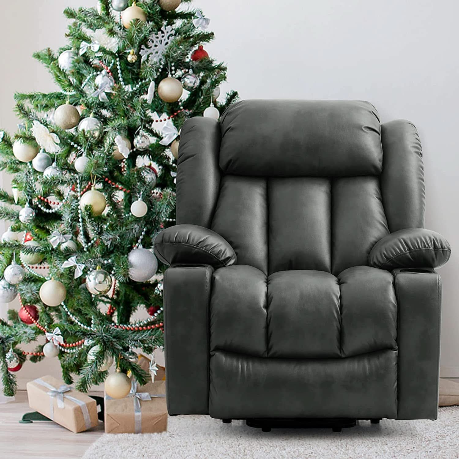 Electric Lift Recliner Chair For Seniors Grey Single Motor