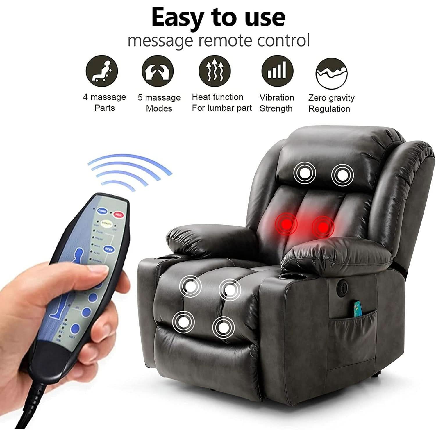 Electric Lift Recliner Chair For Seniors Grey Single Motor