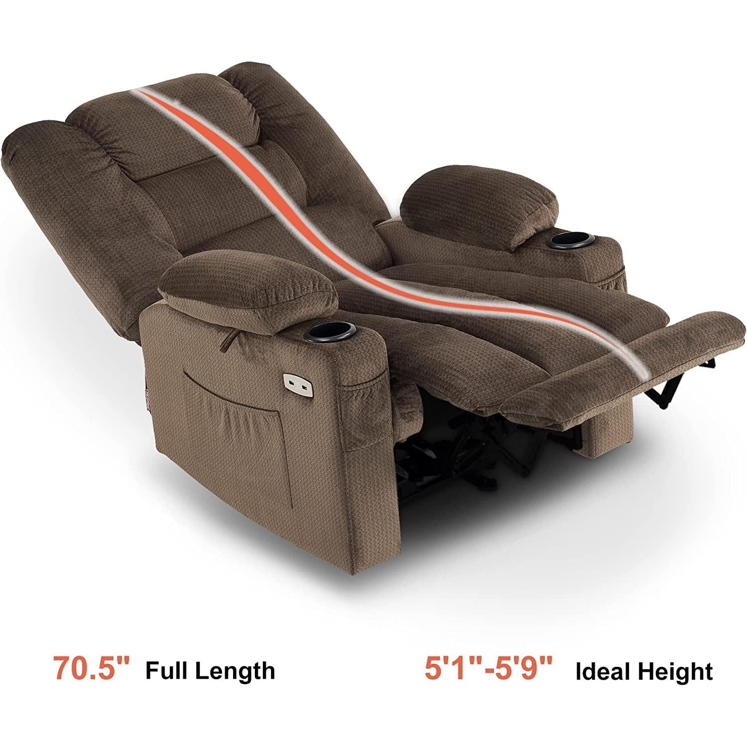Electric Power Recliner Chair With Heat And Massage