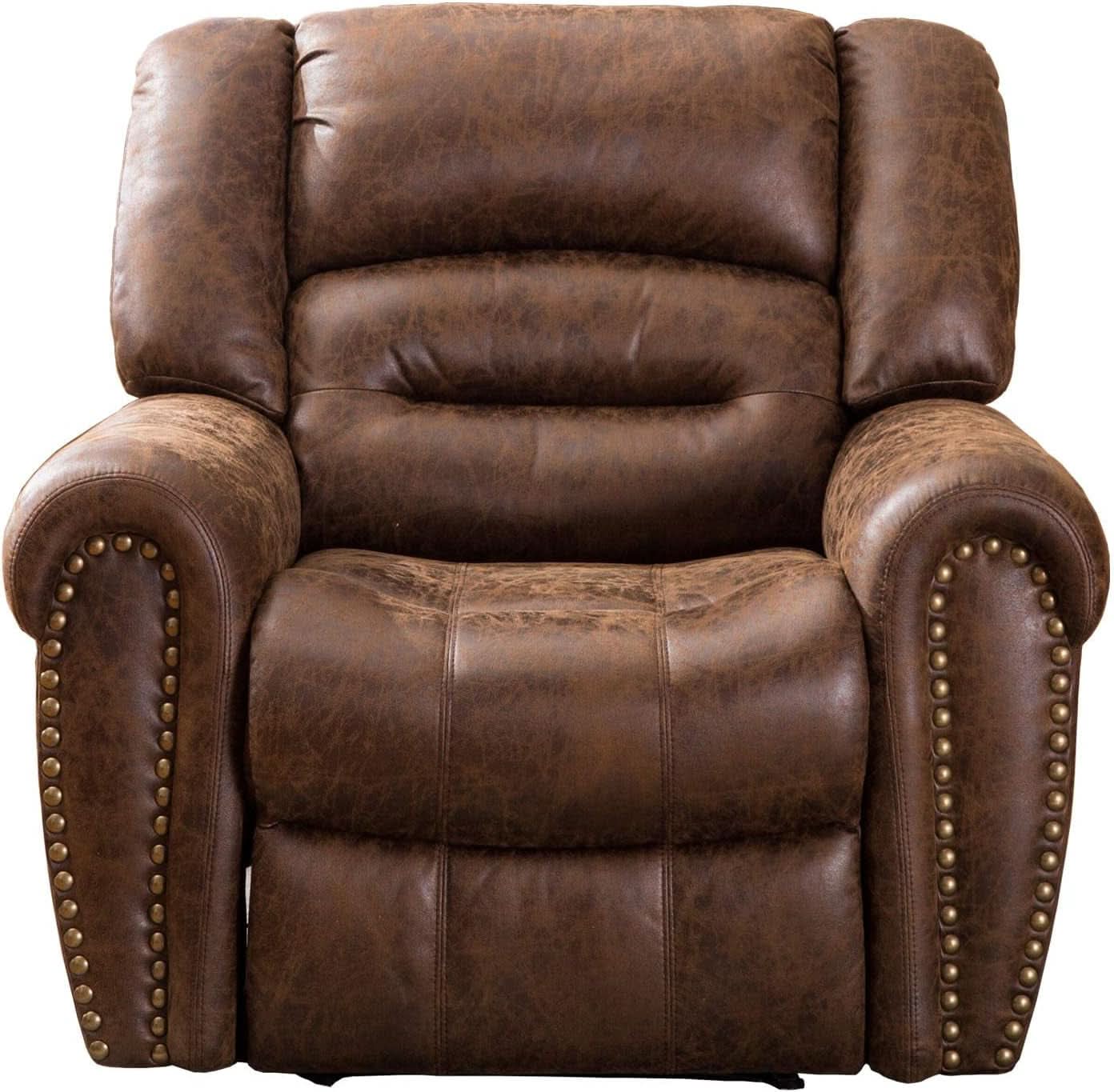 Electric Power Recliner Pair Nut Brown Leather With USB Port