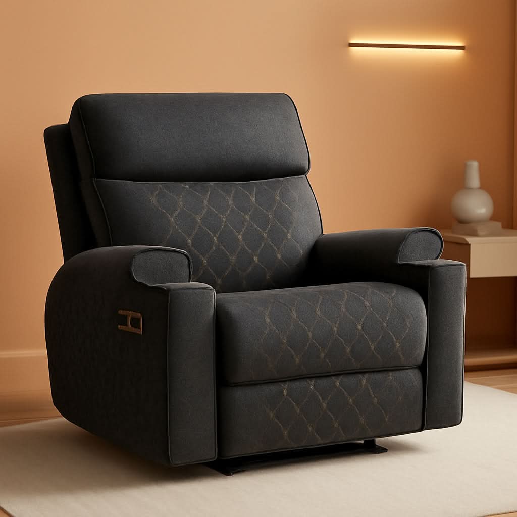 Electric Recliner Chair With Soft Fabric And Cup Holders