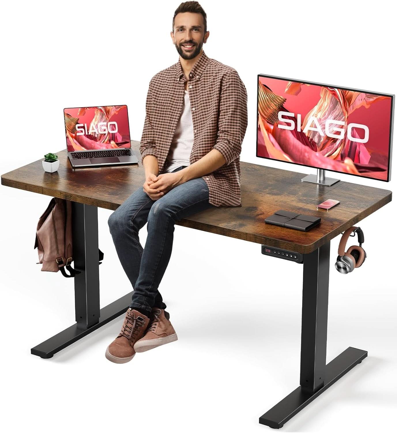 Electric Standing Desk 48 By 24 Inch With 3 Memory Presets