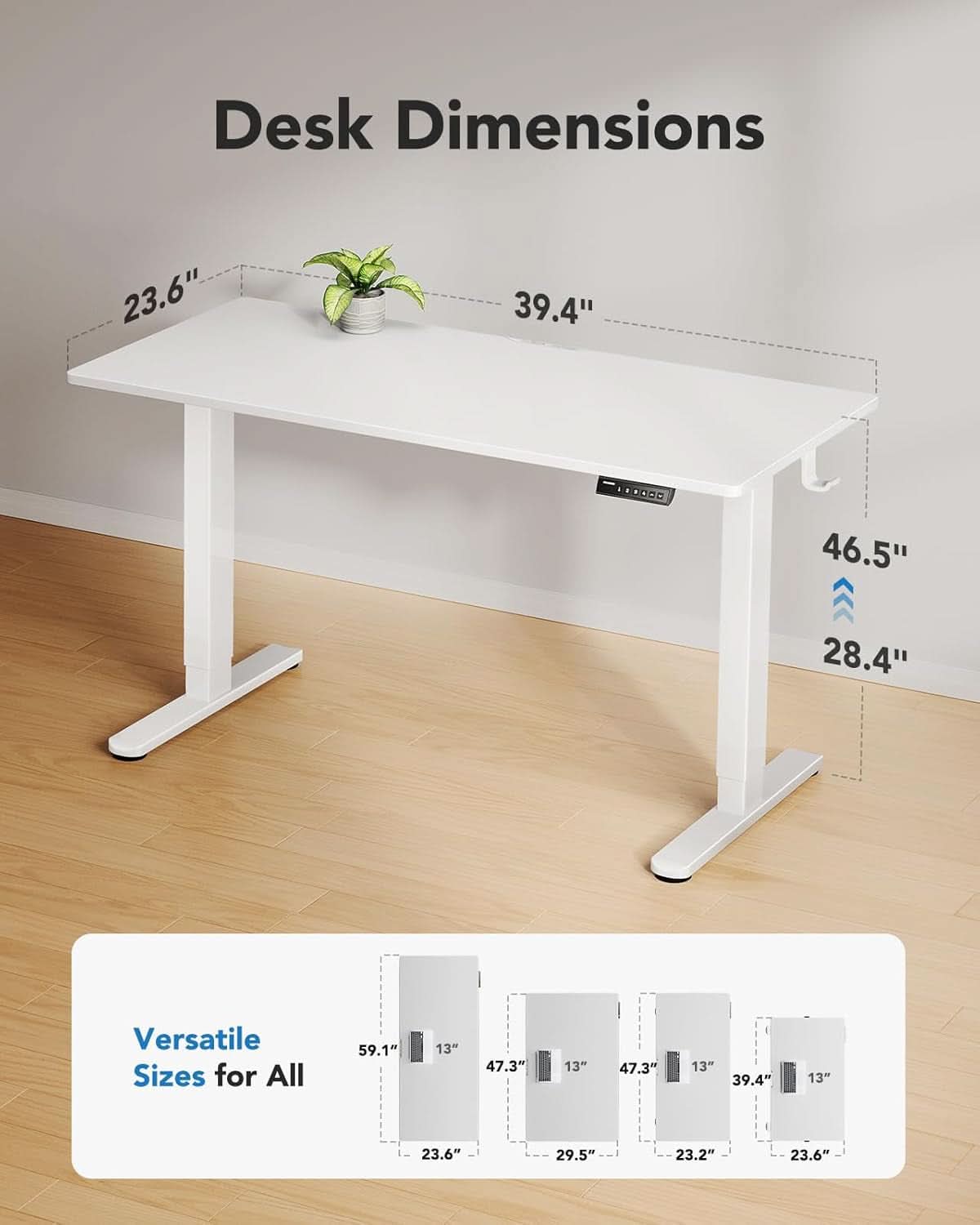 Electric Standing Desk 48 By 24 Inch With 4 Memory Height Settings