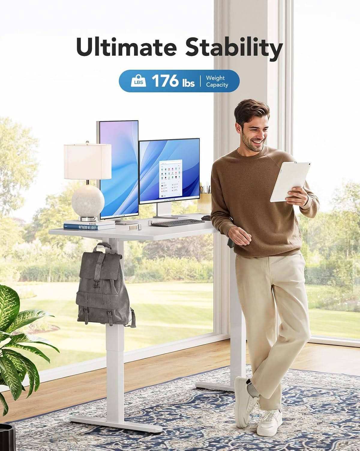 Electric Standing Desk 48 By 24 Inch With 4 Memory Height Settings