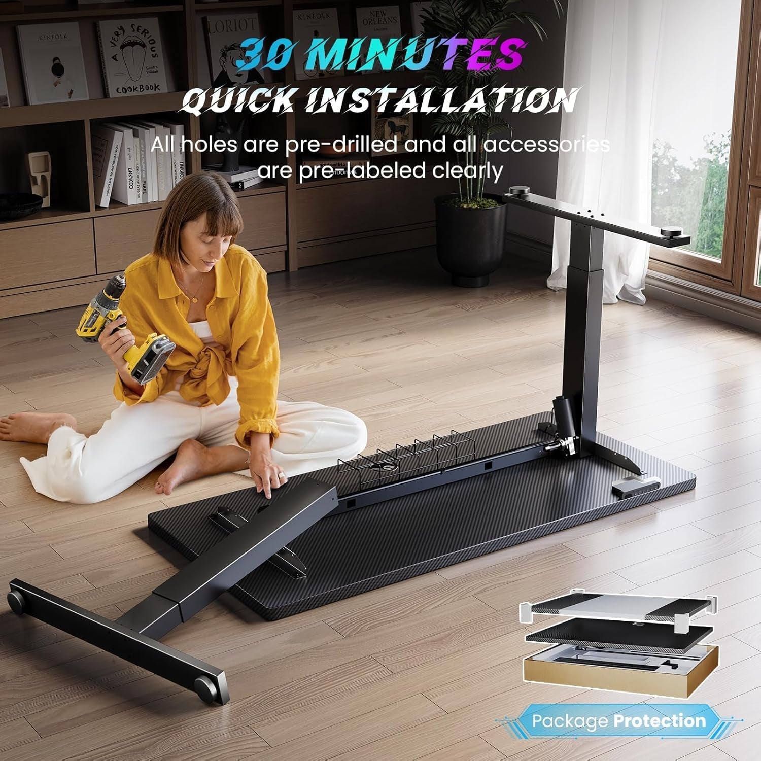 Electric Standing Desk 48 X 24 Inch With 3 Memory Presets
