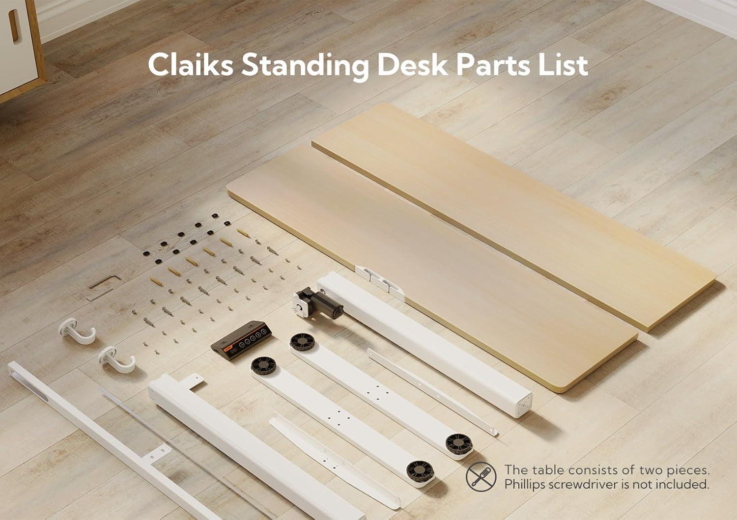Electric Standing Desk 48X24 Inches White Height Adjustable