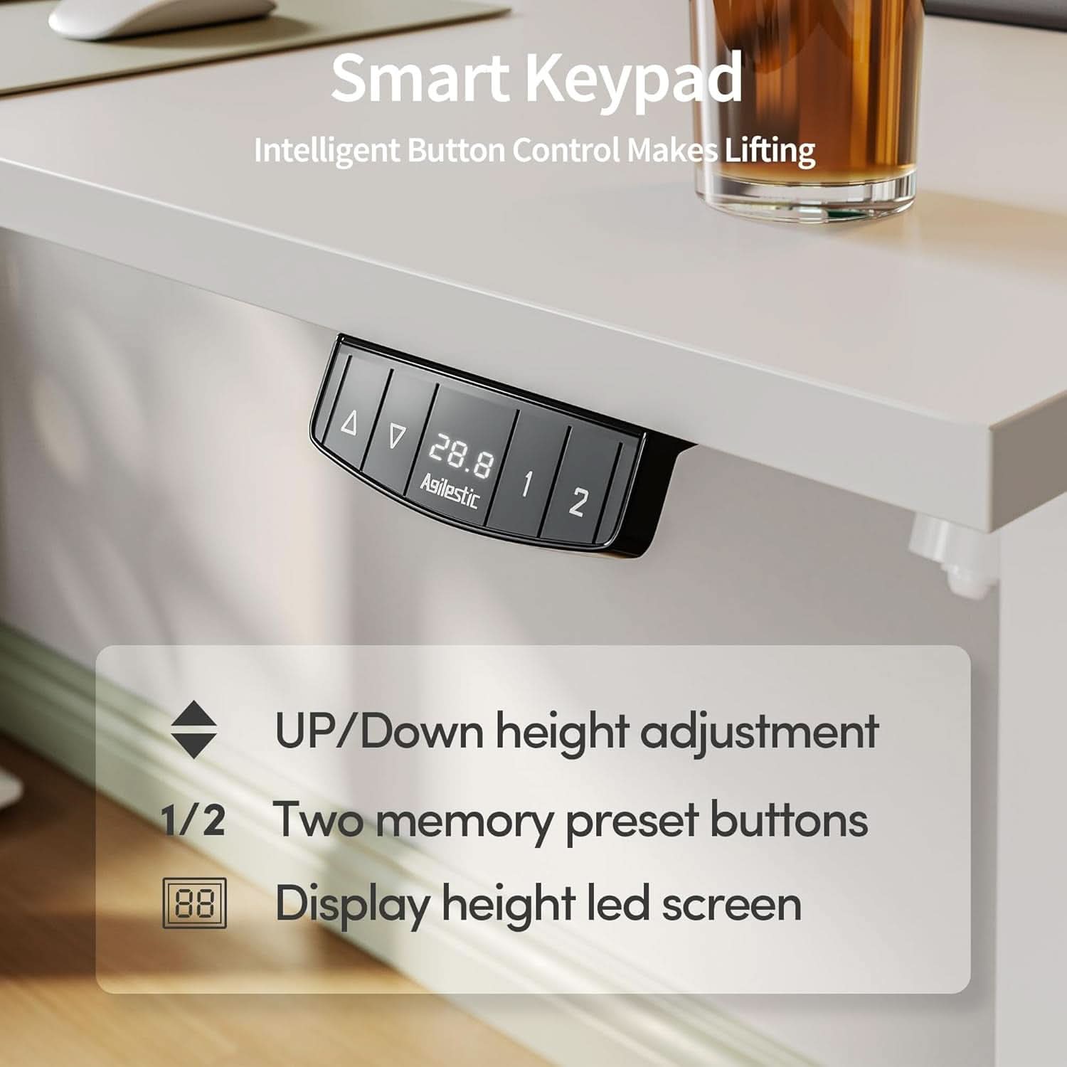 Electric Standing Desk 48x24 Height Adjustable Unit