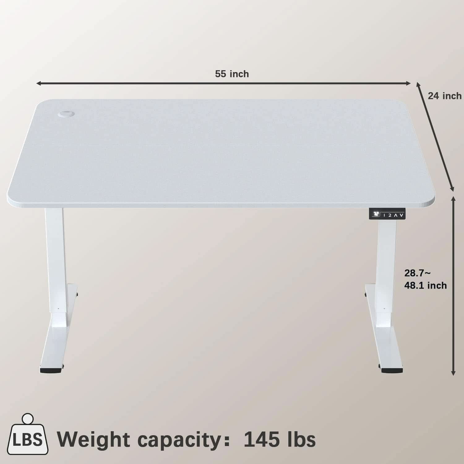 Electric Standing Desk 55x24 Inches Memory Presets
