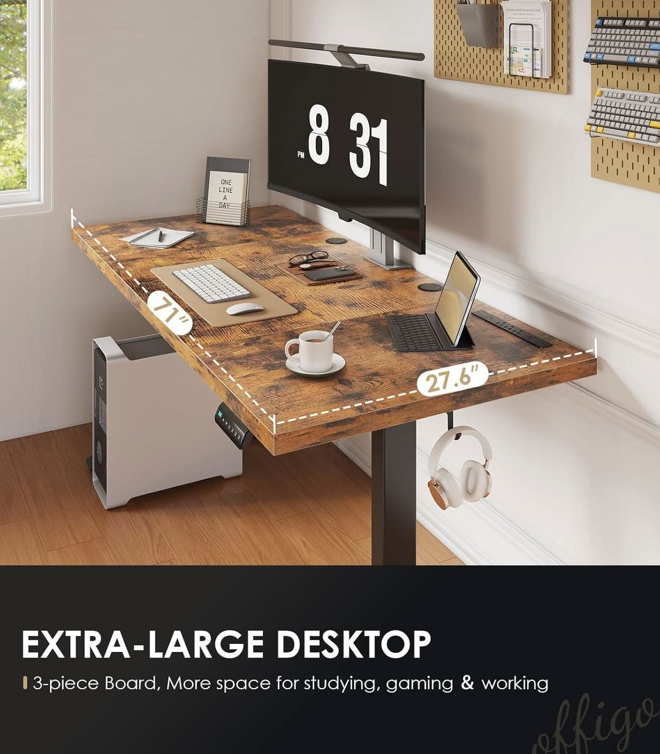 Electric Standing Desk 71 Inch Height Adjustability