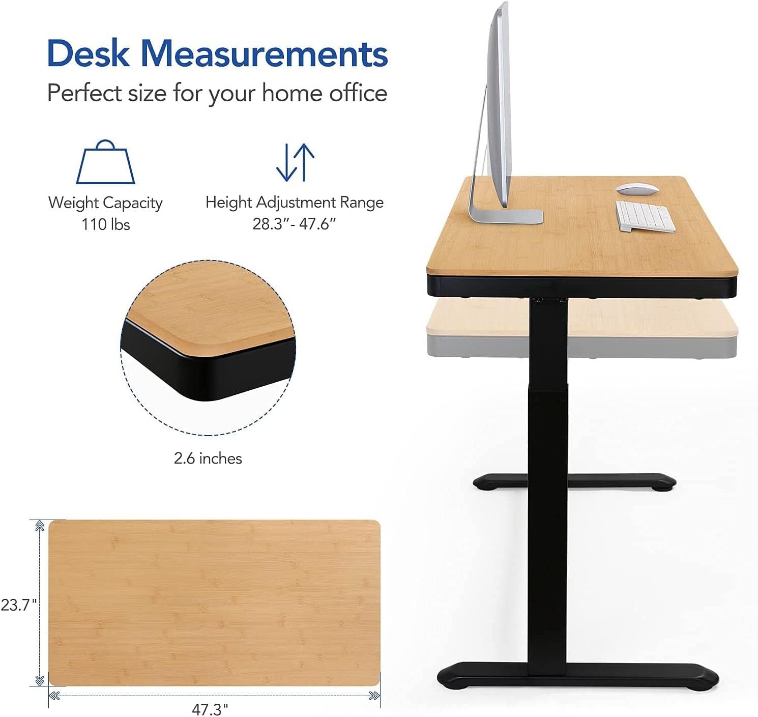 Electric Standing Desk With USB Ports And Adjustable Height