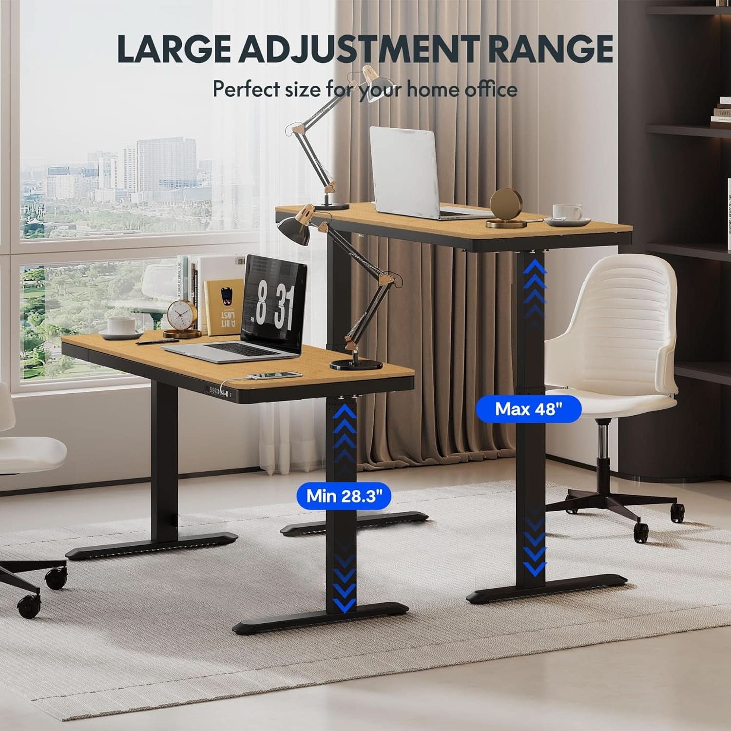 Electric Standing Desk With USB Ports And Adjustable Height