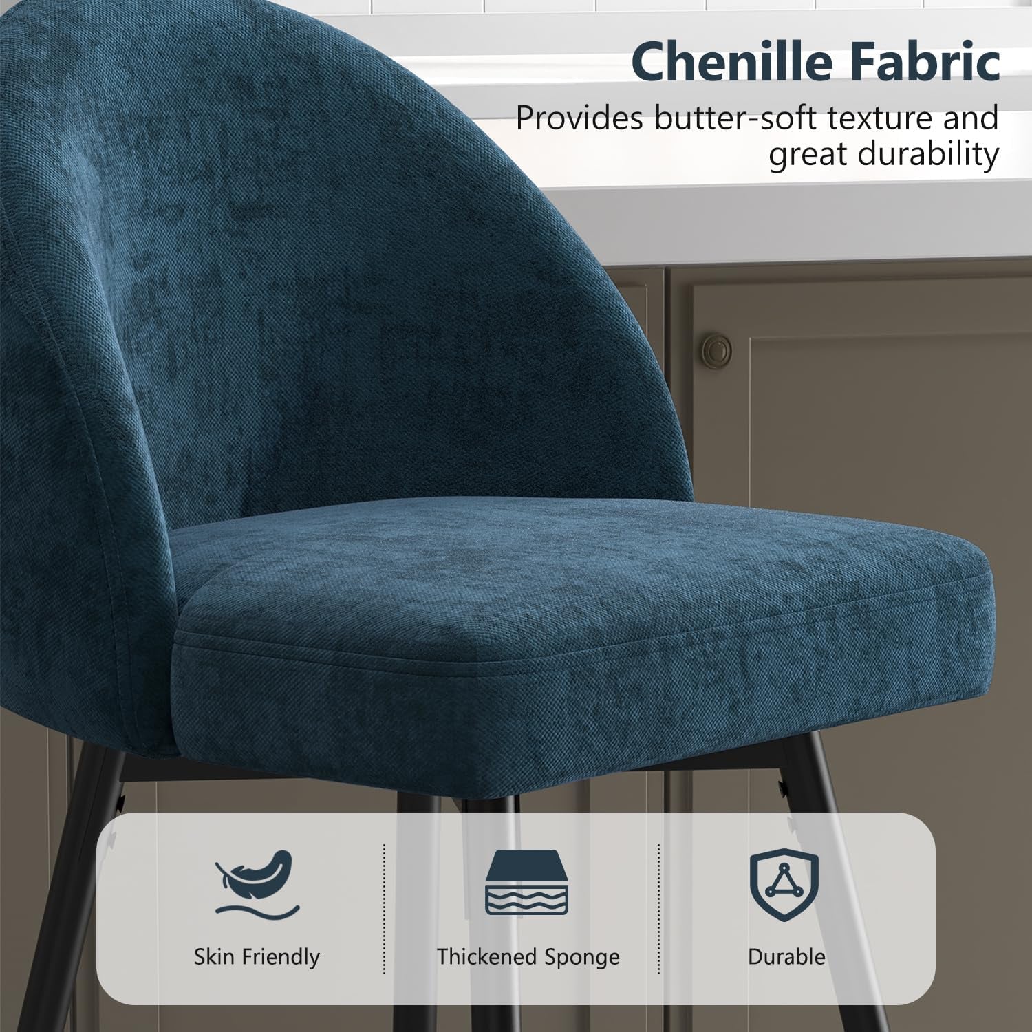 Elegant 360 Degree Swivel Bar Stools Set of Four