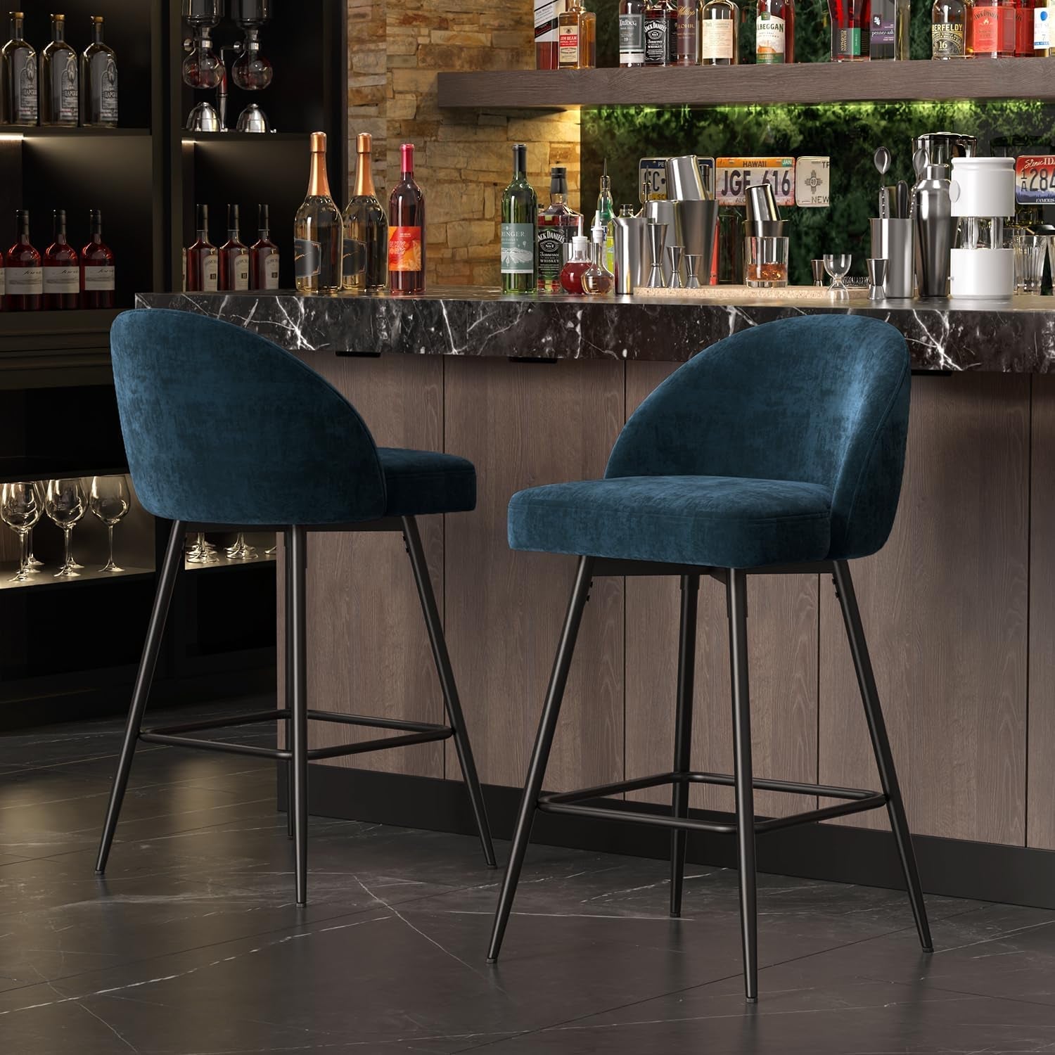 Elegant 360 Degree Swivel Bar Stools Set of Four