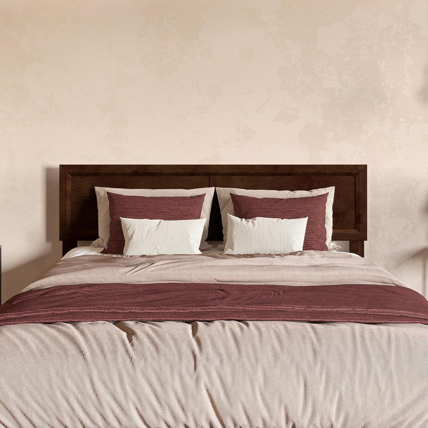 Elegant Adjustable Solid Wood Queen Headboard in Walnut