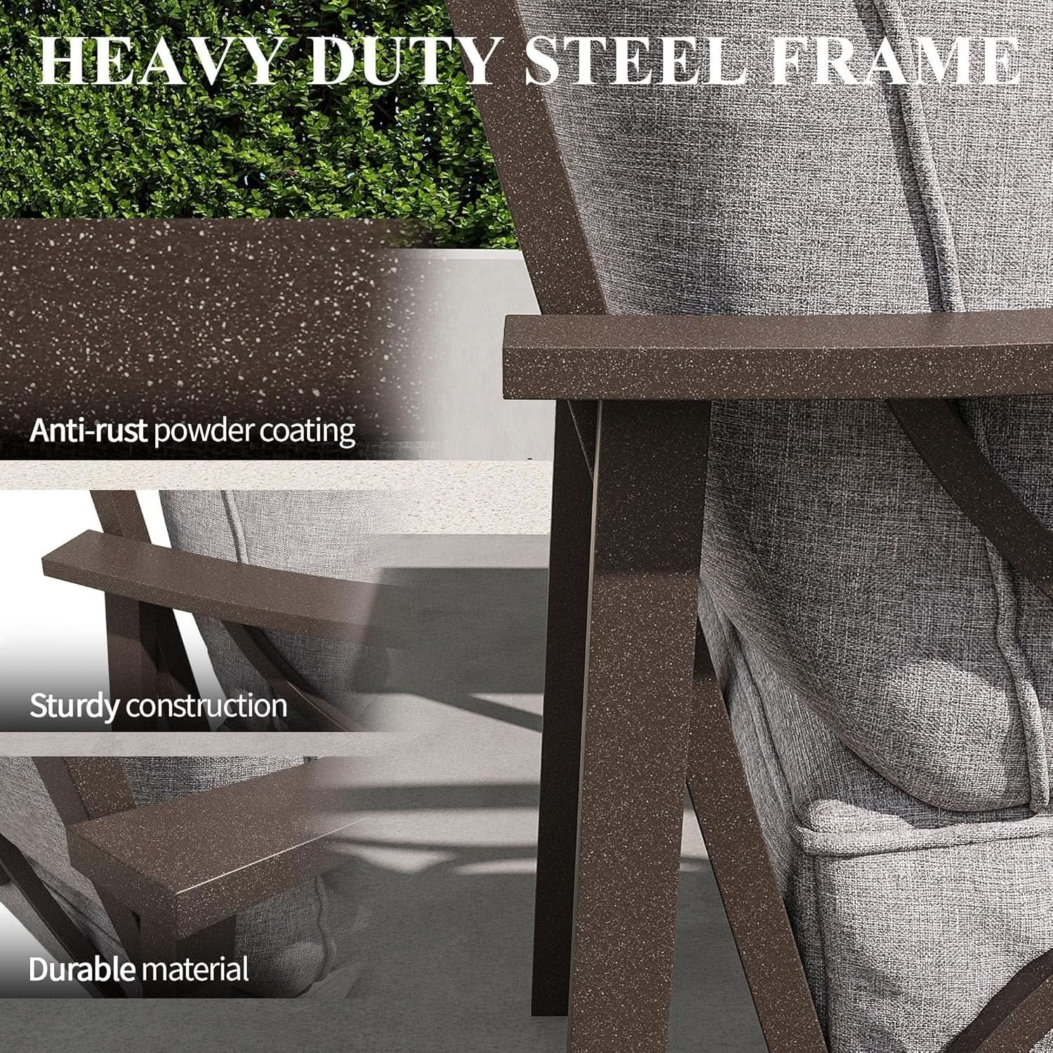 Elegant All-Weather Patio Sofa with Comfortable Gray Cushions