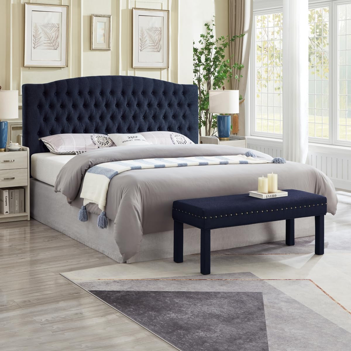 Elegant Boucle Tufted King Headboard for Stylish Bedrooms