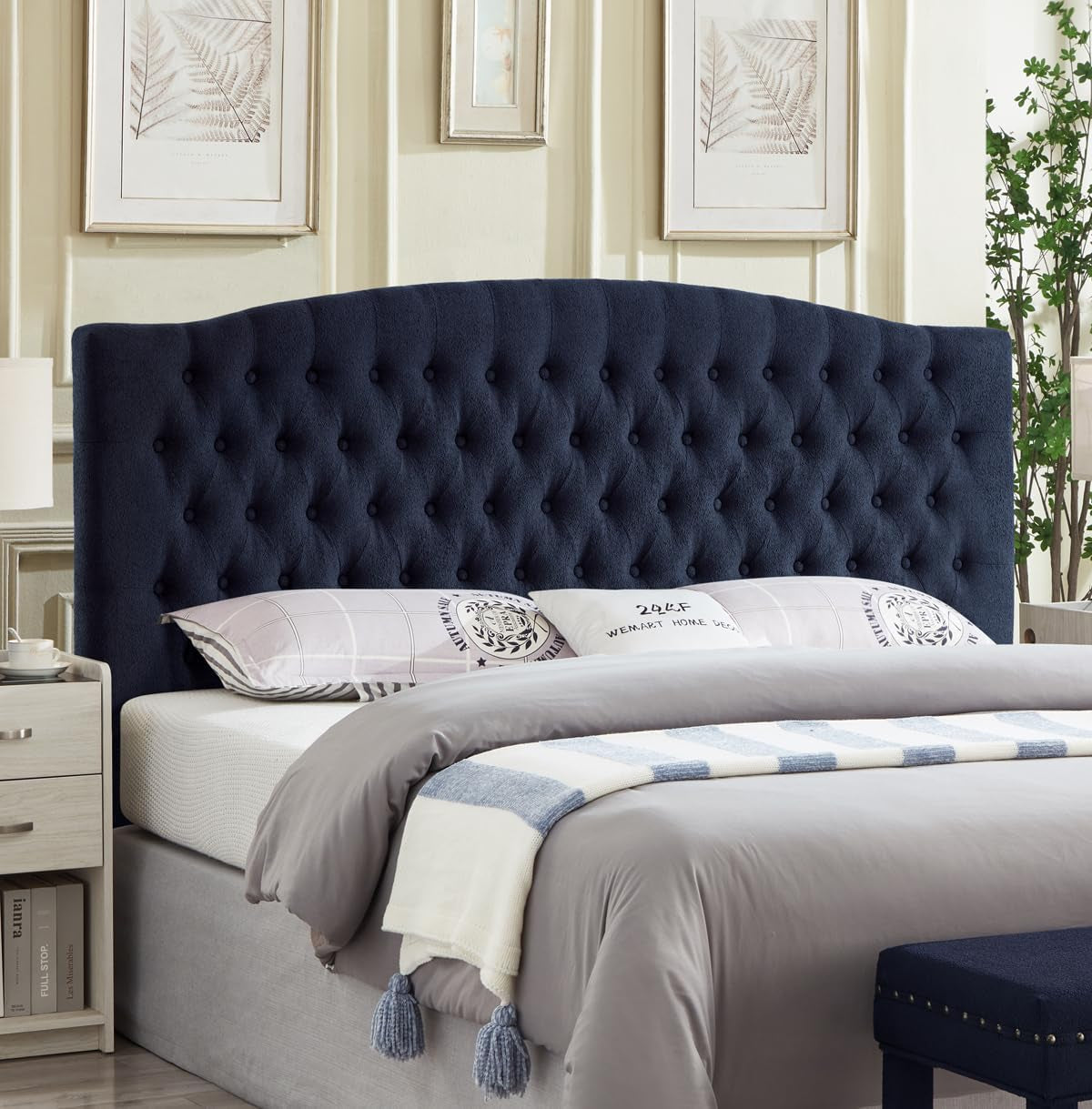 Elegant Boucle Tufted King Headboard for Stylish Bedrooms