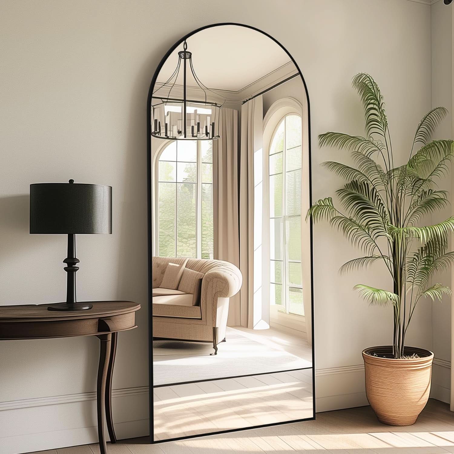 Elegant Full Length Mirror 71x32 Black Frame For Bedroom