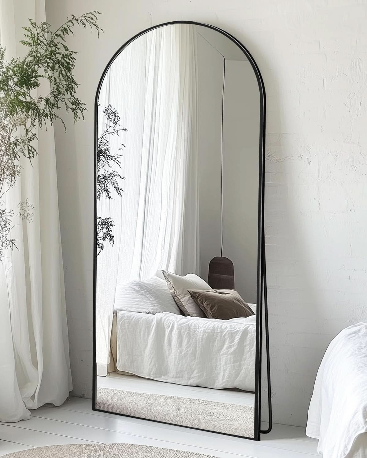 Elegant Full Length Mirror 71x32 Black Frame For Bedroom