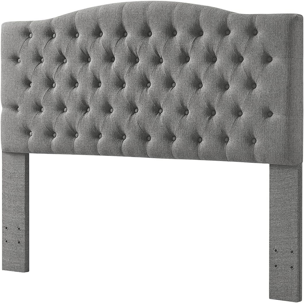 Elegant Linen Tufted Button Queen Headboard for Comfort