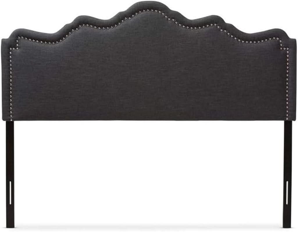 Elegant Upholstered Dark Gray Queen Headboard for Bedrooms