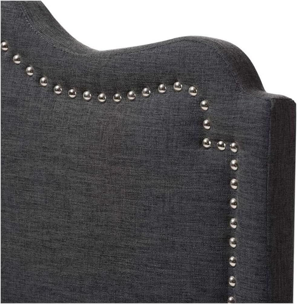 Elegant Upholstered Dark Gray Queen Headboard for Bedrooms