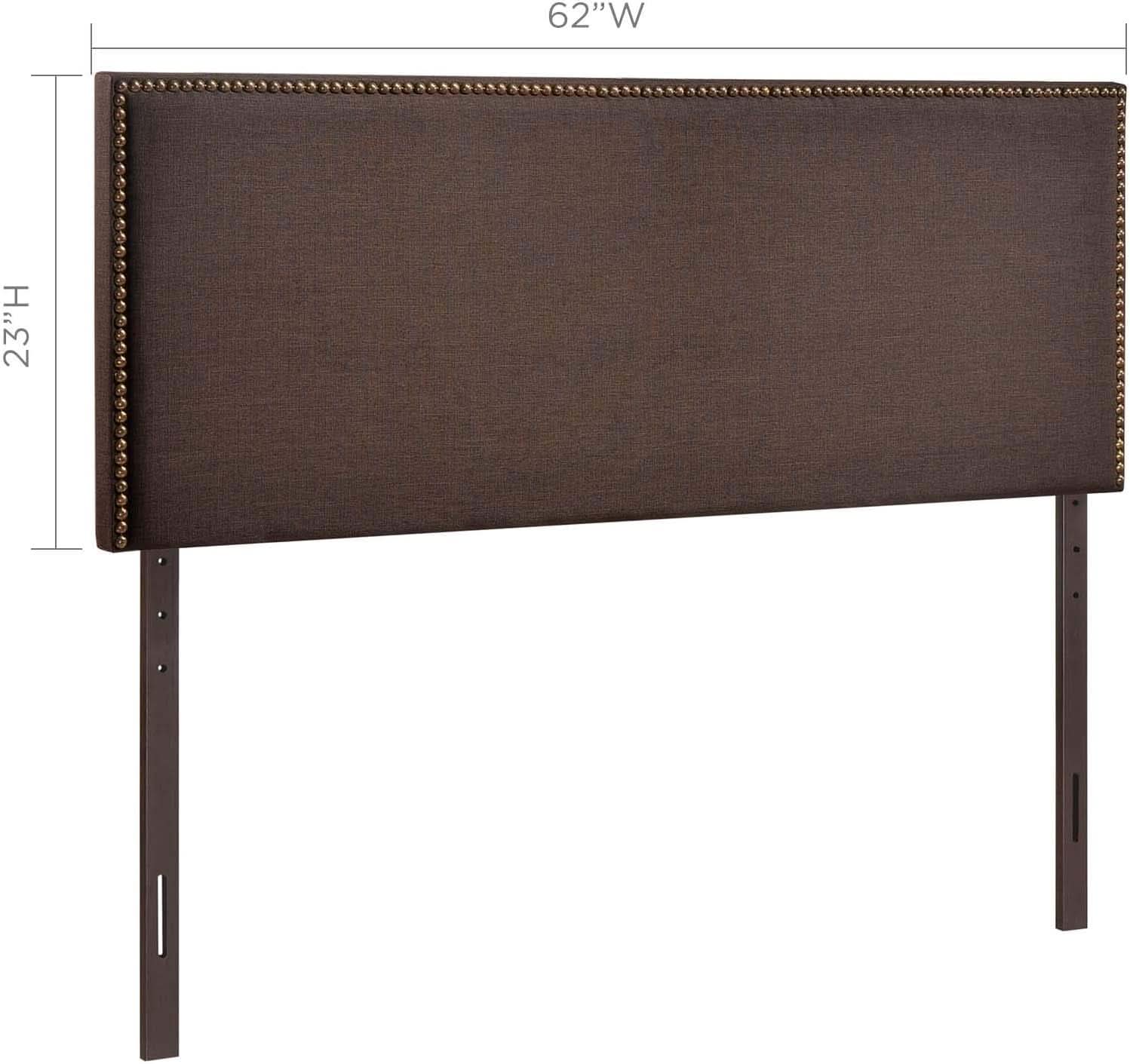 Elegant Upholstered Queen Headboard with Nailhead Trim