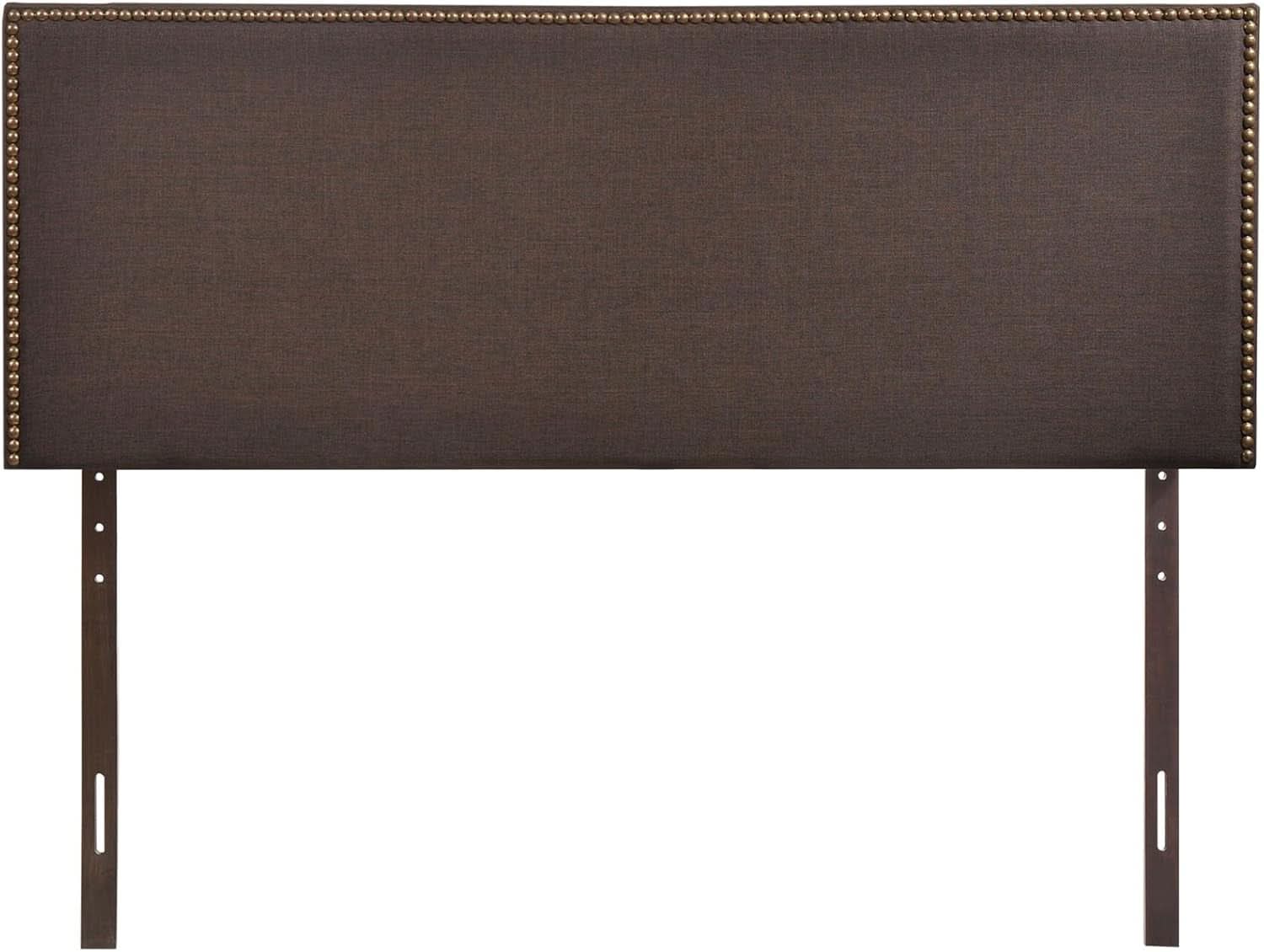 Elegant Upholstered Queen Headboard with Nailhead Trim